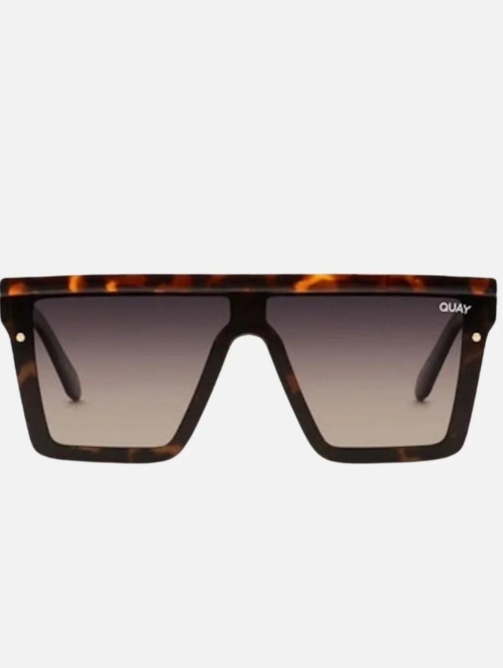 Quay Australia Hindsight Shield Sunglasses- Tortoise/Smoke Taupe